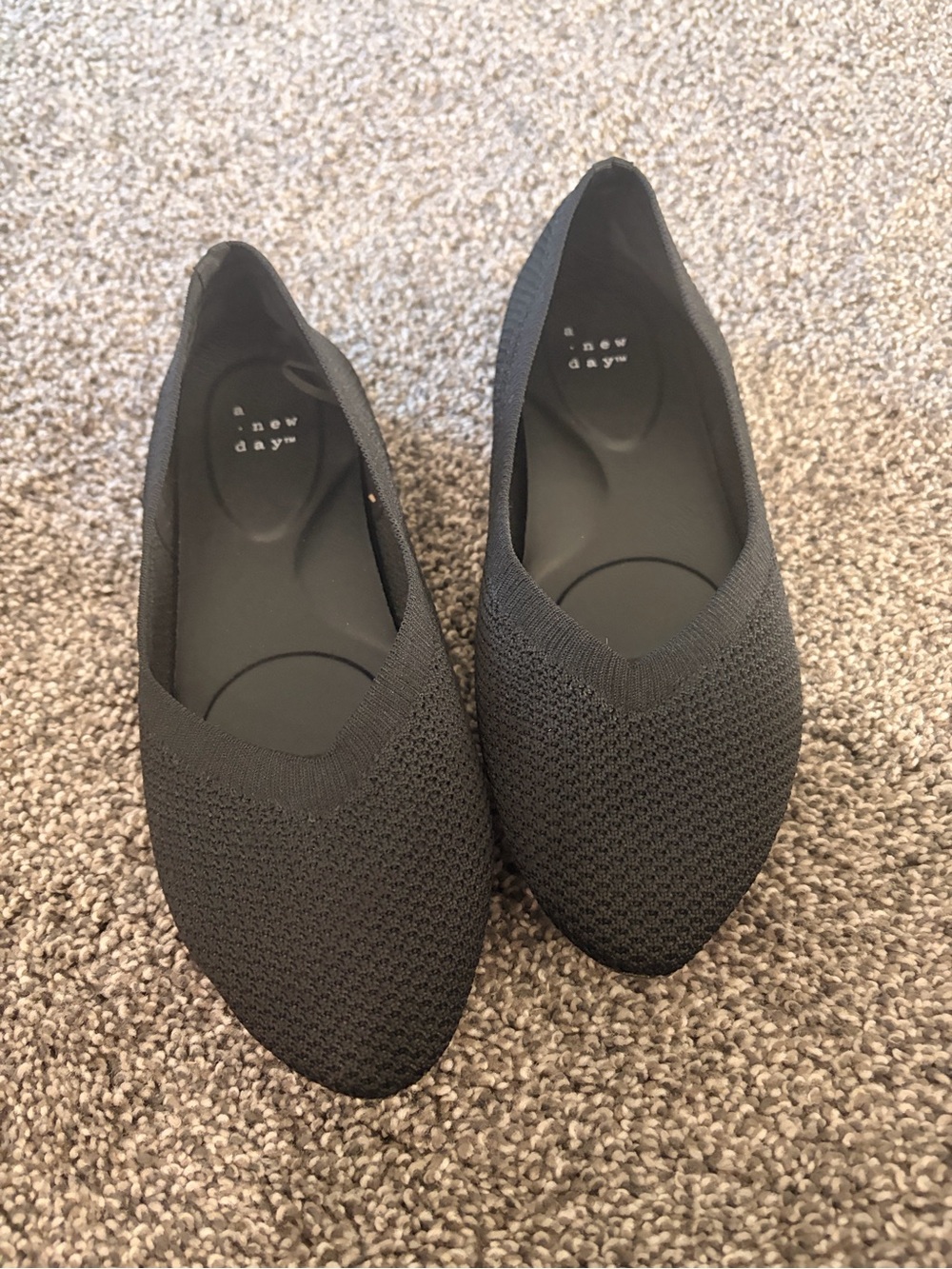 A New Day Black Knit Slip-On Flats - NWOT (6)